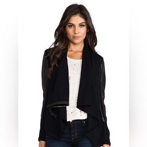 Blank NYC Private Practice Drape Front Mixed Media Jacket